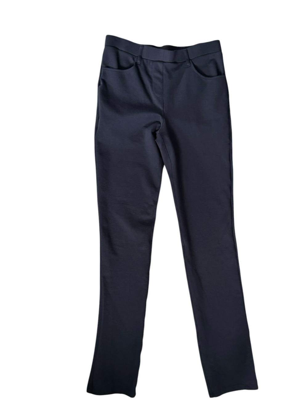 Quince Ultra-Stretch Ponte Straight Leg Pants Navy Small Tall Work Career D454 - Picture 2 of 9